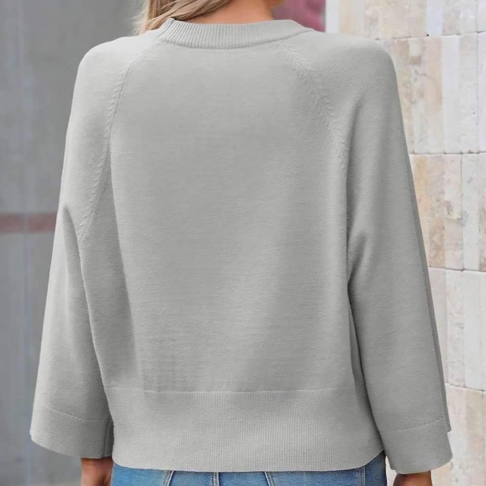 Gray Relaxed Crewneck Sweater - Picture 3 of 4